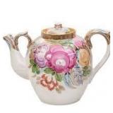 Romantic Garden Gold Rim 4.7-Qt Porcelain Refill Teapot Retail:$157.49