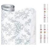 DAXZZ Fleur Gris Adhesive Decorative Shelf Liners (6 PACK)