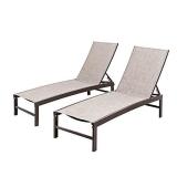 Crestlive Products Aluminum Adjustable Chaise Lounges (SET OF 2)
