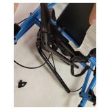 Medline Mobility Lightweight Folding Aluminum Rollator Walker with 6-inch Wheels, Adjustable Seat and Arms, Light Blue - Blue