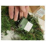 National Tree Company Pre-Lit Artificial Christmas Wreath, Green, Crestwood Spruce, White Lights, Decorated with Pine Cones, Berry Clusters, Frosted Branches, Christmas Collection, 24 Inches