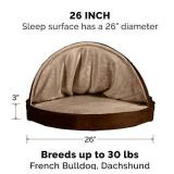 Furhaven Orthopedic Pet Bed for Dogs and Cats - Microvelvet Snuggery Blanket Burrow Nest Dog Bed with Removable Washable Cover, Espresso, 26-Inch