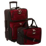 Travel Select Amsterdam Expandable Rolling Upright Luggage, Burgundy, 2-Piece Set