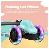 Hiboy Q1 Scooter for Kids - 4 Adjustable Heights, 3 Wheels with 2 LED Light-Up Front Wheels, Foldable Toddler Scooter for Boys and Girls from 2-6 Years Old