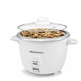 Elite Gourmet ERC-2010 Electric Rice Cooker with Stainless Steel Inner Pot Makes Soups, Stews, Grains, Cereals, Keep Warm Feature, 10 cups cooked (5 Cups uncooked), White
