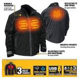 DEWALT DCHJ072 Heated Lightweight Soft Shell Jacket Kit with 2.0Ah Battery and Charger, DCHJ072D1, 2X, Black