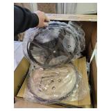 Powell Bronze with Muted Copper Stamped Back Counter Stool, 24"