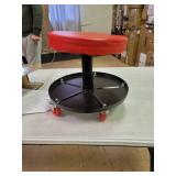 Torin ATRHL6201B Heavy Duty Rolling Pneumatic Creeper Garage/Shop Seat: Padded Adjustable Mechanic Stool with Tool Tray Storage, Red