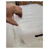 IRIS USA 53 Qt. Plastic Storage Bin Tote Organizing Container with Durable Lid and Secure Latching Buckles, Stackable and Nestable, 6 Pack, Pearl with Black Buckle