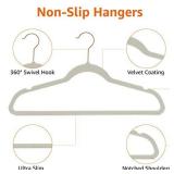 Amazon Basics Slim, Velvet, Non-Slip Suit Clothes Hangers, Ivory/Rose Gold - Pack of 100