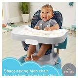 Fisher-Price Spacesaver Simple Clean High Chair, Moonlight Forest, Portable Baby-to-Toddler Dining Chair and Booster Seat with Easy Clean Up Features, Multi, 7.59 lb