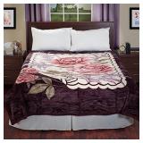Lavish Home Rose Heavy Thick Plush Mink Blanket-8 Pound, 74 inches x 91 inches, Multicolor