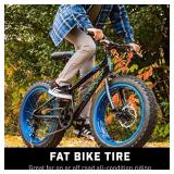 Mongoose Fat Tire Bike Tire, Mountain Bike Accessory, 20 x 4 inch , Black