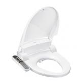 SmartBidet Electric Bidet Seat with Control Panel for Elongated Toilets in White