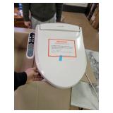 SmartBidet Electric Bidet Seat with Control Panel for Elongated Toilets in White