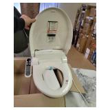 SmartBidet Electric Bidet Seat with Control Panel for Elongated Toilets in White
