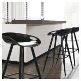 FurnitureR FIYAN PP FULL BK 2PCS Black Bar Stool