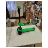 Kick Scooters for Kids Ages 3-5 (Suitable for 2-12 Year Old) Adjustable Height Foldable Scooter Removable Seat, 3 LED Light Wheels, Rear Brake, Wide Standing Board, Outdoor Activities for Boys/Girls