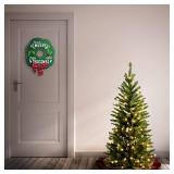 National Tree Company Artificial Pre-Lit Slim Christmas Tree, Green, Kingswood Fir, White Lights, Includes Stand, 4.5 Feet