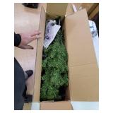 National Tree Company Artificial Pre-Lit Slim Christmas Tree, Green, Kingswood Fir, White Lights, Includes Stand, 4.5 Feet