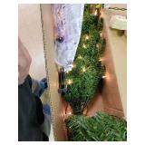 National Tree Company Artificial Pre-Lit Slim Christmas Tree, Green, Kingswood Fir, White Lights, Includes Stand, 4.5 Feet