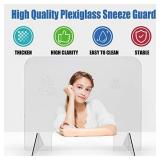 2-Sneeze Guard Desk Shield for Counter, Protective Plexiglass Barrier Divider,Portable Clear Acrylic Plexiglass Barrier Guard Shield for Desk, Office, Nail Salon, Reception (16" W x 16" H)