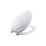 KOHLER K-4615-CP-0 Revival Elongated Toilet Seat with Polished Chrome Hinges, White