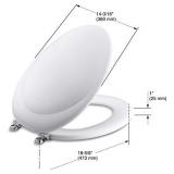 KOHLER K-4615-CP-0 Revival Elongated Toilet Seat with Polished Chrome Hinges, White