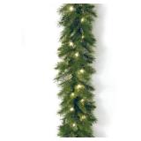 National Tree Company Pre-Lit Artificial Christmas Garland, Green, Winchester Pine, White Lights, Plug In, Christmas Collection, 9 Feet