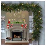 National Tree Company Pre-Lit Artificial Christmas Garland, Green, Winchester Pine, White Lights, Plug In, Christmas Collection, 9 Feet