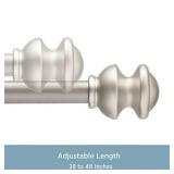 Kenney Kendall Standard Decorative Window Curtain Rod, KN71716, 28-48" (71cm-122cm), 5/8" (15.8mm) diameter, Brushed Nickel