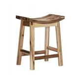 Powell Furniture Dale Saddle Bar Stool Natural Wood