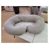 1 MIDDLE ONE Pregnancy Pillow, C Shaped Full Body Pillow for Maternity Support, Pregnant Women Sleeping Pillow with Velour Cover (Grey)