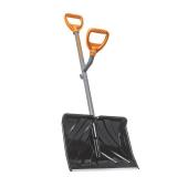 Ergie Shovel ERG-SNSH18 Steel Shaft Impact Resistant Snow Shovel, 18-Inch Shovel, 48-Inch Shaft, Push/Scoop Combination Blade