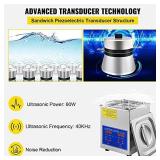 VEVOR Ultrasonic Cleaner 2L Digital Ultrasonic Parts Cleaner with Timer 40kHz Professional 304 Stainless Steel Ultrasonic Cleaner 110V for Jewelry Watch Glasses Diamond Eyeglass Small Parts Cleaning