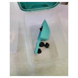 IRIS USA 3-Piece Airtight Pet Food Storage Container Combo with Scoop and Treat Box for Pet, Dog, Cat, and Bird Food, Sea Foam Blue