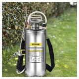 Happybuy 2Gal Stainless Steel Sprayer, Set with 20" Wand& Handle& 3FT Reinforced Hose, Hand Pump Sprayer with Pressure Gauge&Safety Valve, Adjustable Nozzle Suitable for Gardening and Sanitizing