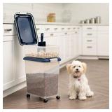 IRIS USA 3 Piece Airtight Pet Food Storage Container Combo, Navy Blue MP-8/MP-1/SCP-2, 33-Quart and 12-Quart