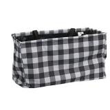 Household Essentials Krush Canvas Utility Tote | Reusable Grocery Bag | Black and White Plaid