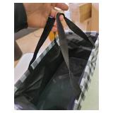 Household Essentials Krush Canvas Utility Tote | Reusable Grocery Bag | Black and White Plaid
