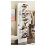 Whitmor Over The Door Shoe Rack, 36 Pair, White