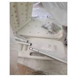 Flash Furniture HERCULES Series 300 Lb. Capacity Adjustable White Bath & Shower Transfer Bench with Back and Side Arm