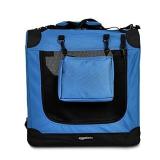 Amazon Basics Folding Portable Soft Pet Dog Crate Carrier Kennel - 30 x 21 x 21 Inches, Blue