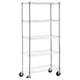 Amazon Basics 5-Shelf Adjustable, Heavy Duty Storage Shelving Unit on 4