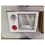 Howard Elliott Lydia Square Hanging Wall Accent Mirror with Candle Holder, Antique Gold, 12 x 12 Inch