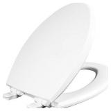 Mayfair 1847SLOW 000 Kendall Slow-Close, Removable Enameled Wood Toilet Seat that will Never Loosen, 1 Pack ELONGATED - Premium Hinge, White