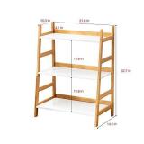 Forevich Ladder Shelf 3 Tier Bamboo BookShelf Storage Rack Shelves Bookcase Plant Flower Stand for Living Room Bathroom Kitchen Ladder
