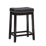 Linon Claridge Counter Stool, Black, 26" x 18" x 12.75"