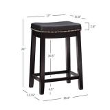 Linon Claridge Counter Stool, Black, 26" x 18" x 12.75"