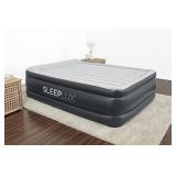SleepLux Durable Inflatable Air Mattress with Built-in Pump, Pillow and USB Charger, 22" Tall Queen